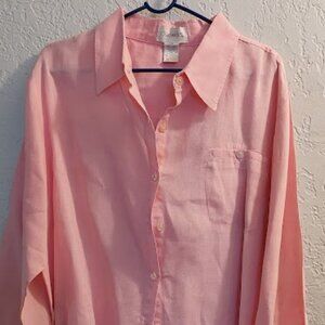 LOT OF FOUR 100% LINEN BLOUSES - DRY CLEANED - WORN ONCE/TWICE EA